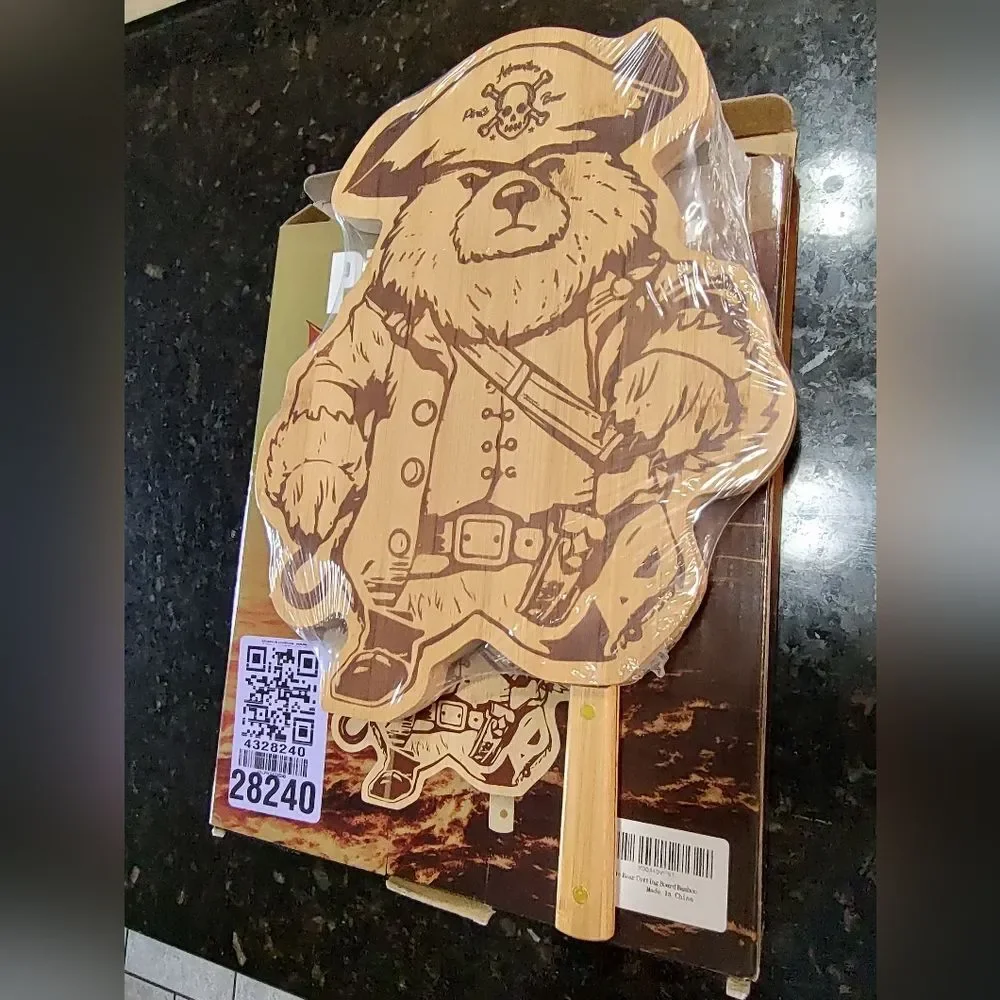 Pirate Bear Cutting Board & Knife Set